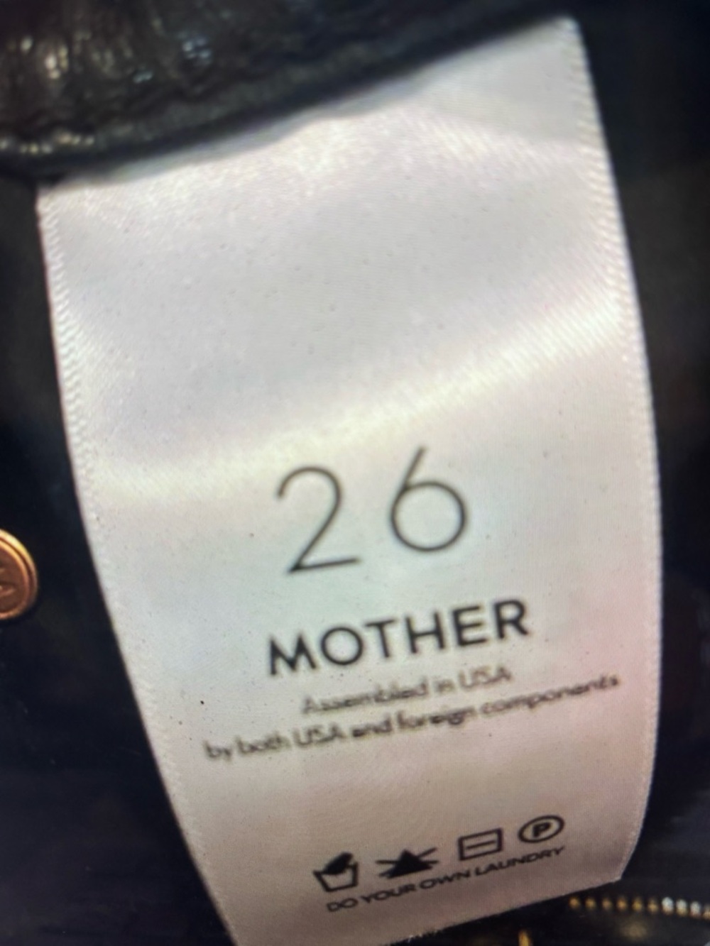 MOTHER Black Faux Leather Straight-Leg Pants size 26 - Picture 7 of 10